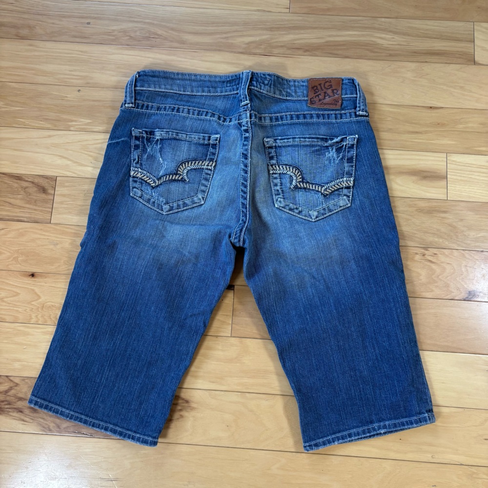 Big Star Bermuda Jean Shorts Womens Sz 31 Medium Wash Vintage Mid Rise Denim